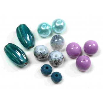 2Glasperlen 20 Stück 14 mm blau glänzend  Glaswachseperlen Perlen Schmuck V18 