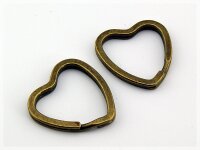 10 Stück Design Schlüsselringe Herzform Schlüsselring Herz Form Heart Split Key 