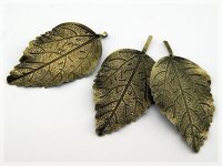 6 große Blätter in antik Bronze