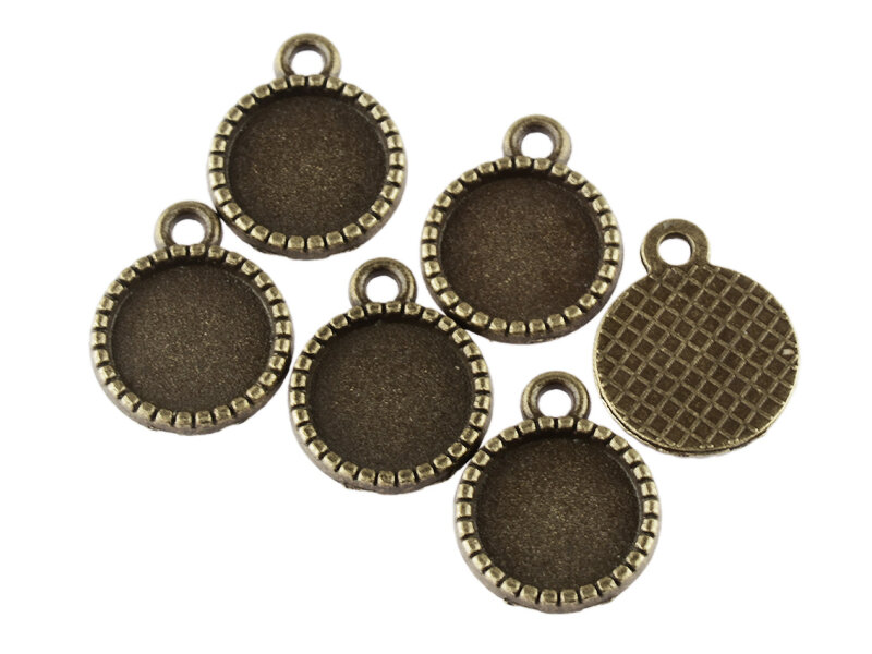 Fassungen für 10 mm Cabochons in antik bronzefarben 10 Stück