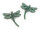 Patina Anhänger als Libelle in antik bronzefarben grün patiniert 2 Stück