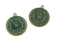 Patina Anhänger als Uhr in antik bronzefarben...