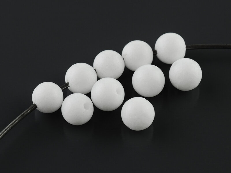 Perlen aus natürlicher Jade in weiß 6mm 10 Stück
