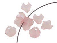Perlen als Blätter in rosa gefrostet 20 Stück