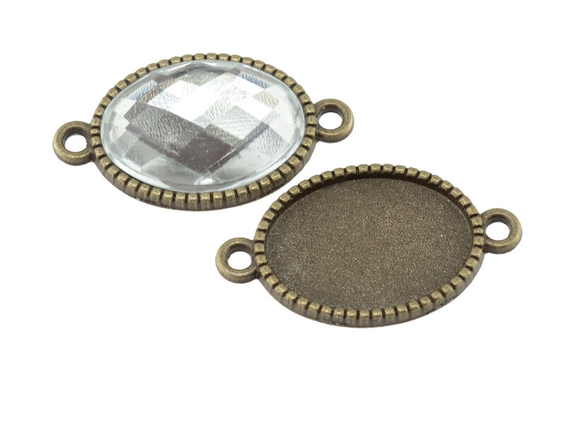 Fassungen als Verbinder für 13 x 18 mm Cabochons in antik bronzefarben 6 Stück