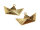 Anhänger als Papierschiff im Origami Stil in goldfarben 2 Stück