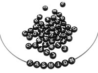 runde Buchstabenperlen aus Acryl in schwarz 260 Stück