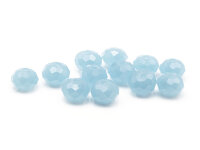 12 Glasschliffperlen in opak hellblau, 8 mm