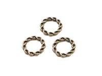 kleine geflochtene Ringe in antik bronzefarben 10 Stück