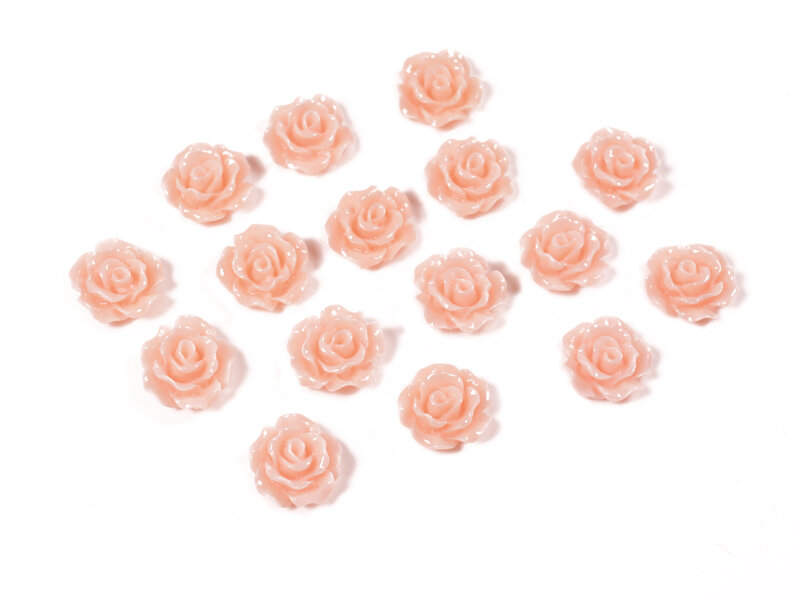 Cabochons als Rose in peach puff 10 mm, 10 Stk.