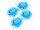 Cabochons als Seerose in hellblau 16 x 18 mm 4 Stück