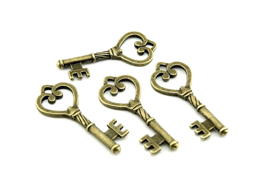 4 große Schlüssel in antik Bronze online kaufen!