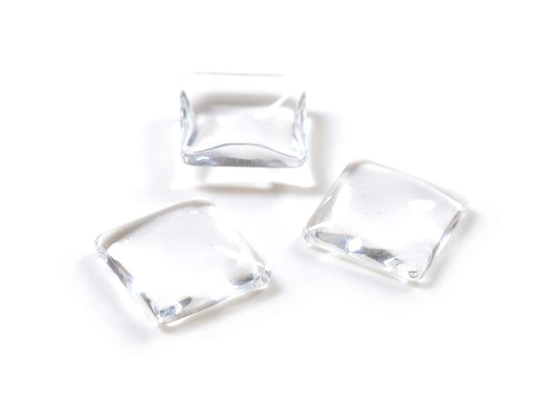 quadratische Cabochons Glas klar 12 mm 6 Stück