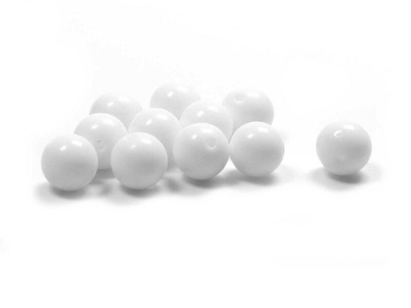 Porzellanperlen in weiß 8 mm 10 Stück