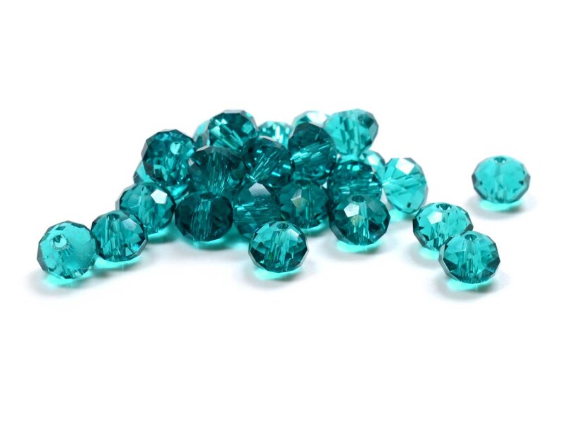 Glasschliffperlen als Kristallimitat in türkis 6x4 mm 10 Stück