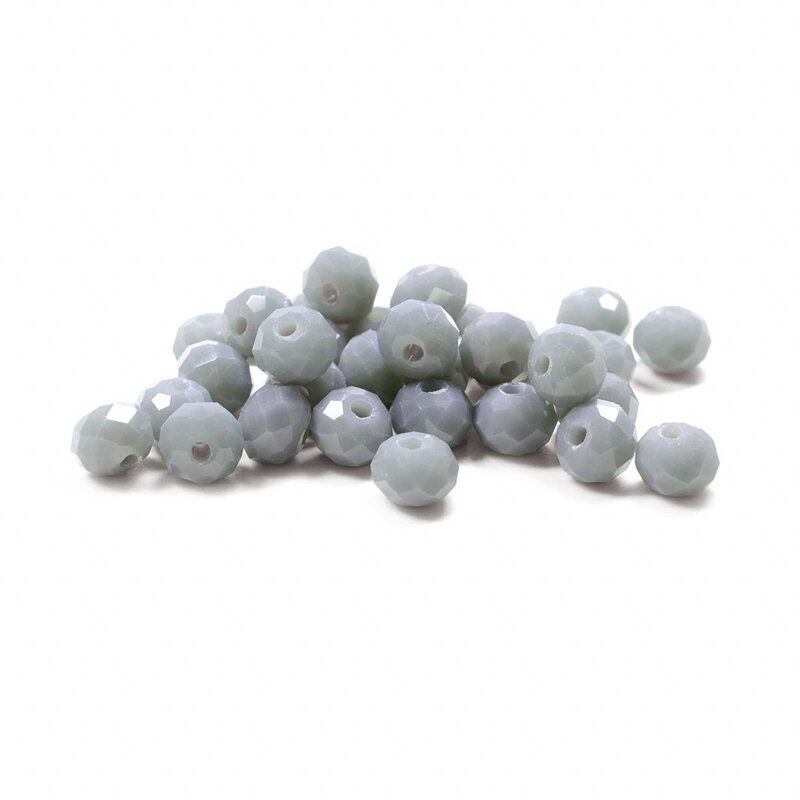 Glasschliffperlen in graublau 6 x 4 mm 30 Stück