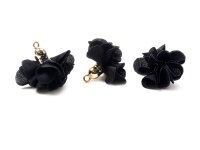 Anhänger als Blume in schwarz 2 Stück