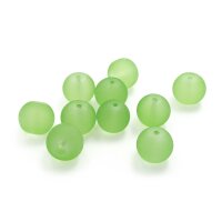 gefrostete Glasperlen in grün 12 mm 10 Stück