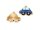 emaillierte Anhänger "blue Car" in lightgoldfarben 2 Stück