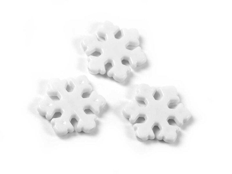 Acrylperlen als Schneeflocke in weiß 50 Stück
