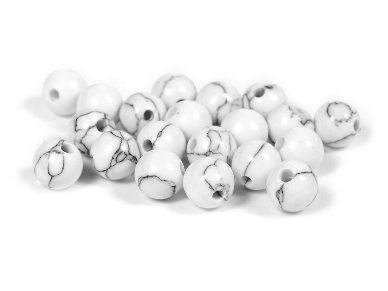 Perlen aus synthetischem Howlith 6 mm 20 Stück