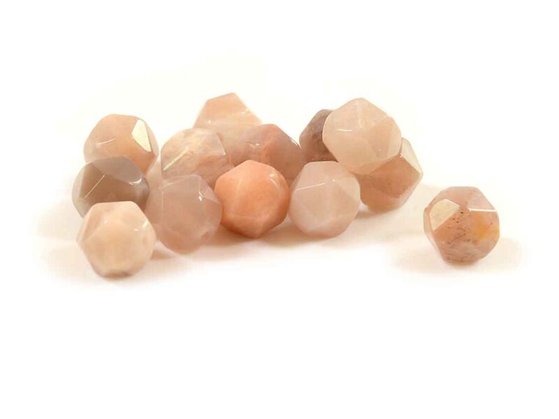 facettierte Perlen aus Mondstein 8 mm 4 Stück