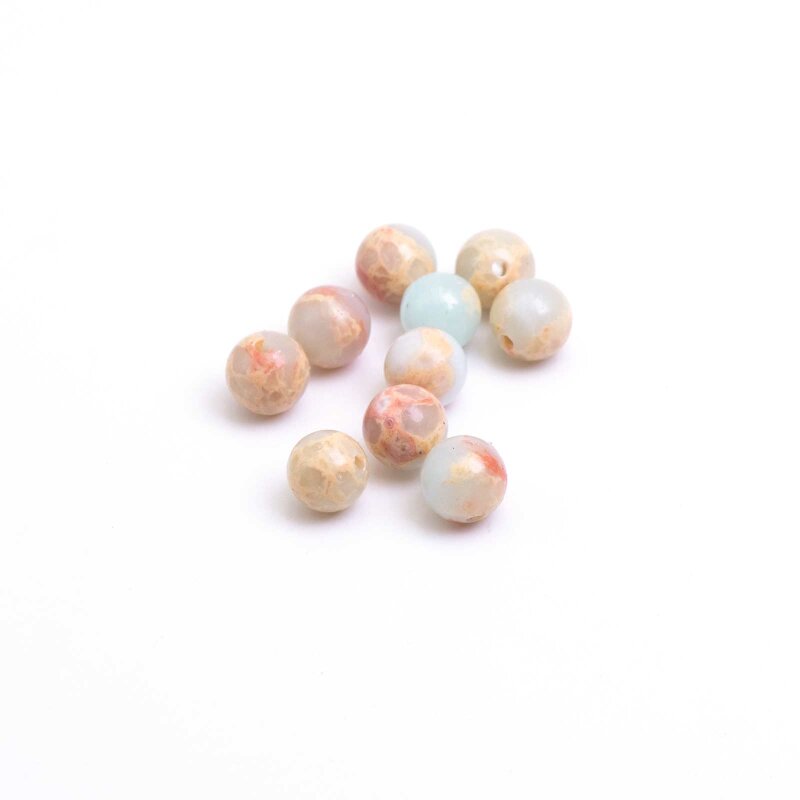 Perlen aus synthetischem Regalite in hellblau 6 mm 10 Stück