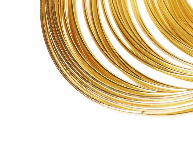 Memory Wire, Spiraldraht für Armband in goldfarben 100 Windungen