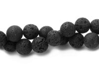 Lavasteinperlen in schwarz 18 mm 4 Stück