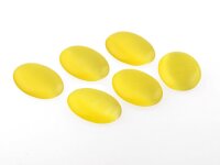 6 Cateye Cabochons in gelb, 18 x 13 mm