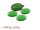 6 Cateye Cabochons in grasgrün, 18 x 13 mm