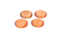 4 Cateye Cabochons in orange, 16 mm