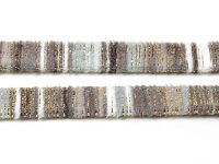 flaches Kunstlederband in grau mit goldenen Akzenten 1 m