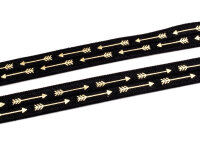 elastisches Gummiband/Faltband in schwarz mit goldenen...