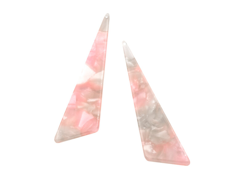 Harzanhänger als Dreieck im Marmordesign in rosa 2er Set