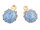 Emaillierter Muschelanhänger in blau und goldfarben 2 Stück