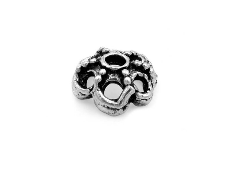 Perlkappe aus Silberguss in Blütenform 11 mm 1 Stück