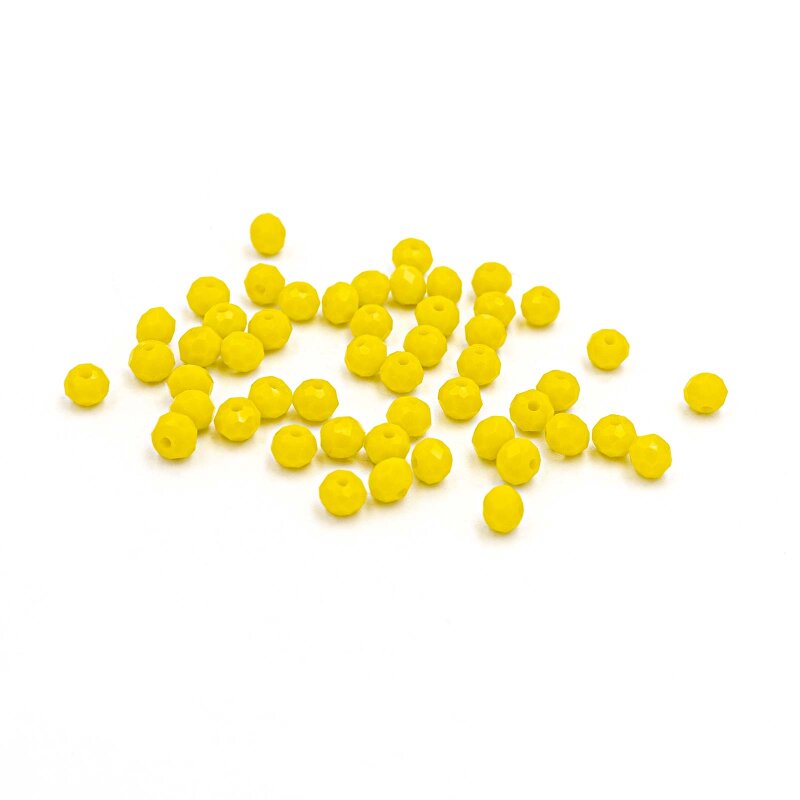 kleine Glasschliffperlen in gelb 3x2 mm 50 Stück
