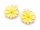 gelb emaillierte Anhänger als Gänseblümchen in goldfarben 2 Stück