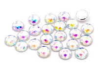 facettierte Cabochons im holographic Design in silber 8...