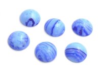 Resincabochons in blau 12 mm 6 Stück