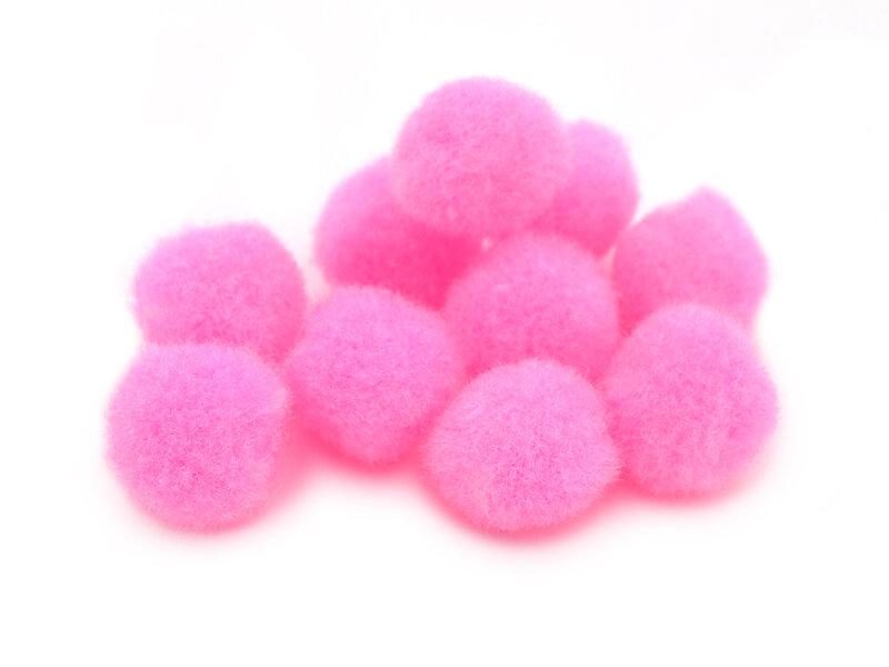 kleine Pompoms aus Garn in pink 10 Stück