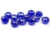 12 Glasschliffperlen in blau, 12 mm