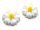 Cabochons als Gänseblümchen in weiß 8,5 mm 10 Stück