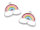 emaillierter Anhänger als Regenbogen in platinfarben 2er Set