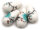 tropfenförmige Perlen aus Keramik in weiß mit Blumen 20 x 10 mm 4er Set