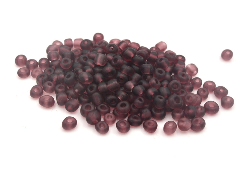 Rocailles Perlen gefrostet in pflaume 4 mm 300 Stück
