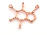 Verbinder als Molekül Koffein in peachy roségoldfarben 2 Stück