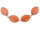 ovale Glasperle mit Verbinderstift im 4er Set in bernsteinfarben