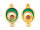 Verbinder in goldfarben im Pfauendesign grün braun 4 Stück